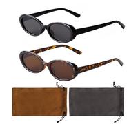COACOM 2 Piezas De Gafas De Moda Y 2 Bolsas De Vidrio, Gafas Ligeras Anti-Luces, Gafas Planas Desenfrenadas, Gafas De Patrón De Leopardo, Hijos Retropersonales, Accesorios De Ropa.