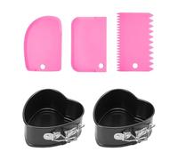 COACOM 2 Piezas De Molde De Corazón Y 3 Piezas Raspador, Molde para Hornear, Molde De Pastel, Herramientas De Cocina, Molde Creativo Y Lindo.