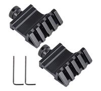 COACOM 2 piezas de montaje en carril de 45 grados, riel unilateral, visera de aluminio, soporte de visera de metal, riel de retroceso a prueba de golpes, adecuado para linternas, rifles de aire,