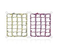 COACOM 2 Piezas De Red De Escalada Tejida con 4 Ganchos Plateados, Red De Cuerdas De Pendiente, Hamaca para Mascotas, Juguetes para Mascotas, Accesorios para Mascotas.