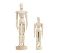 COACOM 2 Piezas Man De Madera, Muñeca De Maniquí Creativo, Juntas Flexibles, Adornos De Madera Reutilizables Y Multipropósito.