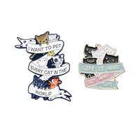 COACOM 2 Piezas Necesitarán Broches De Gato, Broches De Citas De Animales De, Insignias De Esmalte Divertidas, Accesorios De Vestir Y Accesorios.