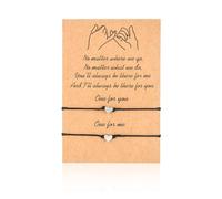 COACOM 2 pulseras trenzadas en forma de corazón, relleno para bolsas de fiesta, pulseras ajustables, simples y personalizadas, juego de pulseras de la amistad, ideal para cumpleaños y