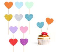 COACOM 200 Piezas De Amor Letreros De Madera, Insertos De La Tarjeta De Decoración De Pasteles, Suministros De Fiesta, Accesorios De Decoración De Hornear, Letreros De Madera De Comida.