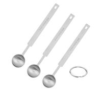 COACOM 3 Piezas De 5 Ml De Cuchara De Medición Y 1 Pieza De Anillo Llave, Cuchara De Medición De Acero Inoxidable, Cuchara De Medición De Hornear, Herramientas De Medición.