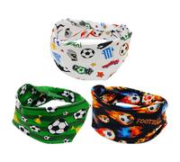 COACOM 3 Piezas De Diadema Deportivo Infantil, Diadema Que Absorbe El Sudor, Patrones De Fútbol, Elástica, Suave Y Transpirable