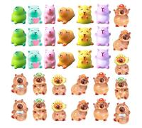 COACOM 33 Piezas De Decoraciones De Animales Coloridas, Caricatura -Harz -Capybara -Sorben, Accesorios De Decoración De Teléfonos Móvil