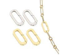 COACOM 4 Hebillas Cuadradas Facetadas para Joyería, Hebillas De Oro Y Plata, Accesorios De Joyería Hechos A Mano, Hebillas para Collar Y Pulsera, Materiales De Bricolaje.