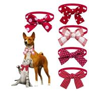 COACOM 5 Pajaritas Rojas para Mascotas, Forma De Lazo, Collar para Mascotas Navideñas, Collares Ajustables, Lavables, Accesorios para Mascotas De Boda, Periféricos para Mascotas.