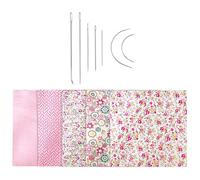 COACOM 5 Piezas De Tela Estampada, 7 Piezas De Aguja De Ojo Grande, Cómodo Y Transpirable, Tela Floral Cortada, Accesorios De Tela De Costura De Bricolaje, 50 * 50 Cm.