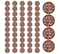 COACOM 50 Piezas De Botones Redondos De Madera, Accesorios De Ropa, Materiales De Costura De Bricolaje, Botones Retro, Accesorios De Decoración De Ropa.