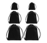 COACOM 6 Piezas De Bolsas De Terciopelo Negro, Bolso De Almacenamiento De Hostaje, Bolsa De Regalo, Almacenamiento De Dulces.