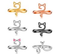 COACOM 6Pcs Metal Gato Crochet Anillo Ajustable Anillo De Ganchillo, Trenzado De Línea Auxiliar Anillo, Bricolaje Accesorios Hechos A Mano.