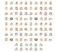 COACOM 92 Pegatinas De Hámster, Lindos Animales De Dibujos Animados, Divertidas Pegatinas De Álbumes De Recortes Estéticos, Decoración Autoadhesiva De Skateboard De Bricolaje.