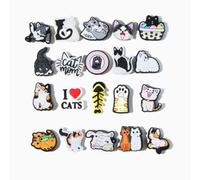 COACOM Accesorios Para Zapatos De 38 Agujeros, Linda Forma De Gato, Estilo De Animación De, Materiales Hechos A Mano, Juguetes De Entretenimiento.