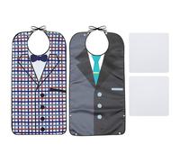 COACOM Baberos De Traje para Adultos De 2 Piezas, Manteles Individuales De Silicona De 2 Piezas, Manteles Individuales Reutilizables Antideslizantes Y Aislantes del Calor.
