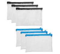 COACOM Bolsa De Almacenamiento Impermeable De 6 Piezas, Estuche De Lápices De PVC Transparente, Bolsa De Papelería para Exámenes De Estudiantes, Almacenamiento De Viajes.
