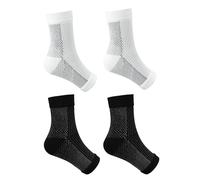 COACOM Calcetines Deportivos de Compresión - 2 Pares Ortopédicos Sin Dedos, Tobilleros Antifatiga para Soporte de Tobillo (Negro, L-XL)
