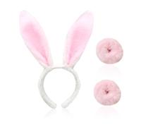 COACOM Diadema de conejo, felpa, 18 cm, para mujeres y niñas, rosa, disfraz