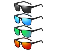 COACOM Gafas De Sol De 4 Piezas Con Montura Negra, Gafas A Prueba De Viento De Alta Definición, Prácticas Gafas De Sol Para Exteriores, Adecuadas Para Ciclismo, Conducción, Pesca Y Otras Escenas.