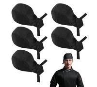 COACOM 5 gorros de cocinero para hombre y mujer, gorro ajustable, gorro largo de servicio, gorro de calavera de cocina de restaurante y cocinero, gorro de cocina para gastronomía, gorro de servicio