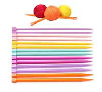COACOM Juego de 14 agujas de tejer cortas de 4 mm a 10 mm, agujas de lana de plástico, accesorios hechos a mano, ideales para tejer a mano