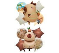 COACOM Juego De 2 Globos De Dibujos Animados Capybara, Lindos Globos, Globos Divertidos, Globos De Decoración De Fiesta, Globos De Película De Aluminio.