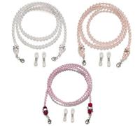 COACOM Juego de 3 cadenas para gafas de mujer con perlas antideslizantes, para gafas de lectura (multicolor), 75, Acrílico