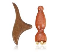 COACOM Pájaro Triangular De Sándalo De 2 Piezas, Masajeador Multifunción De Madera Maciza, Salud De Acupuntura Gua Sha, Manos Y Masaje De Acupuntura De Cuerpo Completo.