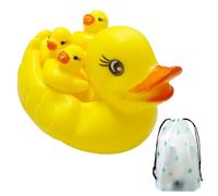 COACOM Paquete De 4 Patos De Goma para Baño, 1 Paquete De Bolsa De Almacenamiento, Pato Flotante Chirriante para La Piscina del Hogar, Lindo Pato para El Baño, Juego Combinado De Pato.