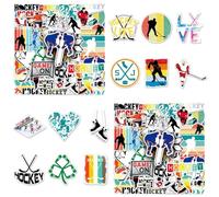 COACOM Pegatizas De Hockey sobre Hielo De 100 Colores, Pegatinas Autoadhesivas, Pegatinas Deportivas De Álbumes De Recortes, Decoración De Arte De Copa De Agua De Skate De Guitarra De Bricolaje.