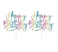 COACOM Plugins De Cumpleaños De 2 Piezas, Decoraciones De Pastel, Accesorios para Pasteles, Complementos De Decoración Creativos, Complementos De Pastel De Brillo.
