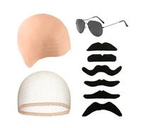 COACOM Traje De rol De 4 Piezas, Cubierta De Cabeza Calva De Látex, Accesorios De Vestir para Fiestas, Se Adapta Bien Y No Es Fácil De Quitar, Adecuado para Disfraces De Fiesta para Niños Y Adultos.