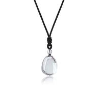 COAI Collar Ajustable con Colgante Gota de Agua de Cristal e Cuarzo Unisex