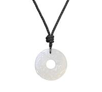 COAI Collar Ajustable con Colgante Pixiu de Ágata Blanca para Hombre y Mujer
