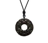 COAI Collar Ajustable con Colgante Pixiu de Obsidiana Negra para Hombres y Mujeres