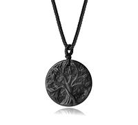 COAI Collar con Colgante Árbol de la Vida de Obsidiana Piedra Natural, Collar Árbol de la Vida para Hombre y Mujer con Encaje Ajustable