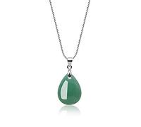 COAI Collar de Plata de Ley para Mujer con Colgante Gota de Aventurina