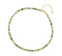 COAI Collar Gargantilla para Mujer con Cuentas de Heishi de Crisoprasa Piedra Natural