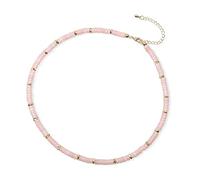 COAI Collar Gargantilla para Mujer con Cuentas de Heishi de Ópalo Rosa Piedra Natural