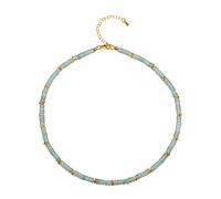 COAI Collar Gargantilla para Mujer con Cuentas de Heishi en Aventurina Verde Piedra Natural