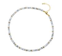 COAI Collar Gargantilla para Mujer con Cuentas de Heishi y Howlita Piedras Naturales