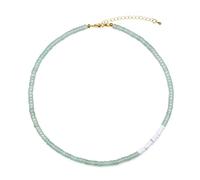 COAI Collar Gargantilla para Mujer con Cuentas Heishi de Aventurina Piedra Natural Semipreciosa