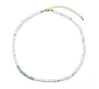 COAI Collar Gargantilla para Mujer con Cuentas Heishi de Howlita Piedra Natural Genuina