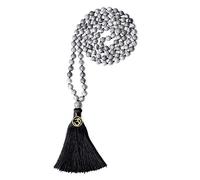 COAI Collar Japamala 108 Cuentas Anudata de Piedra Semipreciosa Jaspe Mapa