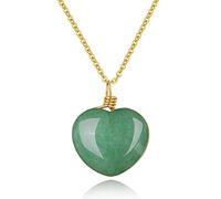 COAI Collar Largo para Mujer con Colgante Corazón de Aventurina