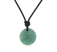 COAI Collar para Hombre y Mujer con Colgante Árbol de la Vida de Aventurina Verde, Collar Ajustable Unisex