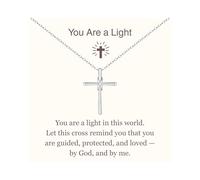 COAI Collar para Mujer con Cruz de Plata de Ley 925, Collar Crucifijo Mujer para Confirmación/Primera Comunión con Dedicatoria