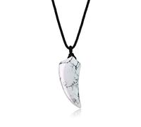COAI Collar Unisex con Colgante Diente de Lobo de Howlita