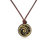 COAI Collar Unisex de Cuero Italiano Genuino con Colgante de Obsidiana, Collar de Obsidiana Negra para Hombre y Mujer con Colgante Koru Maorí